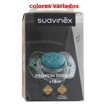 Suavinex Chupete Couture Silicona, +18m, Colores Surtidos.