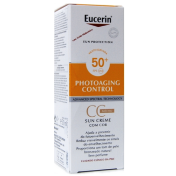 Eucerin protector solar Photoaging Control crema CC tono medio Spf50+.- 50 mililitros.