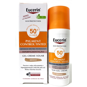 Eucerin Pigment Control Tinted Protector Solar Gel-Crema Tono Medio.- 50 mililitros.