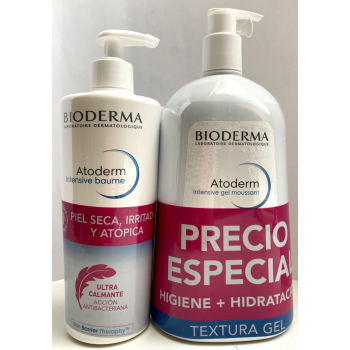 Bioderma Atoderm PacK: Atoderm intensive gel moussant 1000 ml. + Atoderm intensive baume 500ml